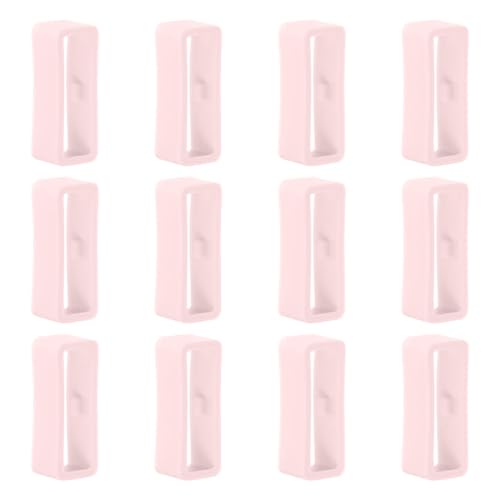 Poo4kark para Pebble Time/Time Steel Retenedor de correa para reloj 22mm Reloj de Silicona Correa Retenedor Lazo 12 Unidades Hebilla de Caucho de anillo para Pebble Time/Time Steel, Rosa#2