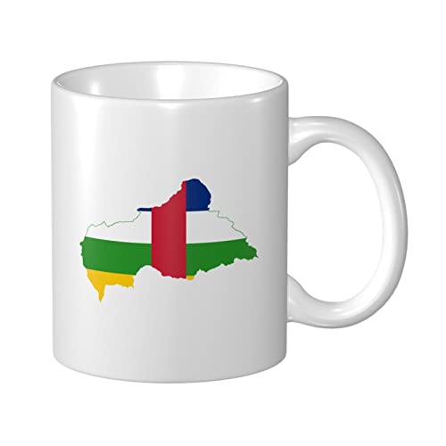 Tasses À Café Carte Du Drapeau De La République Centrafricaine Mug Céramique Drôle Imprimé Tasses À Céramique, Pour Collègue De Travail, Anniversaire, Fête Des Mères, 330ml