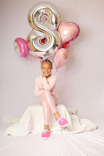 Image of Number Balloons 18 Balloon 40 inch Silver for 18 Birthday Party Decoration | Saturated Color, Large 40 in, With Straw & Hanging Hole, For Graduation Season, Thanksgiving, Anniversary, Christmas