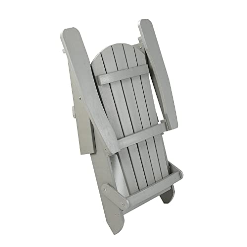 Hulala Home Folding Adirondack Chair Set Of 2, Hdpe Weather Resistant Plastic Fire Pits Chair, Outdoor Patio Lounge Chair For Lawn Garden Backyard Deck-Grey #TOP5