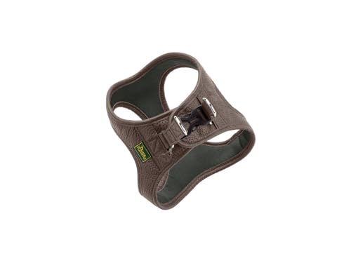 HUNTER Hundegeschirr Love, Farbe: braun, weiches Rindsleder, atmungsaktive Mesh-Polsterung, Herz handgenäht, hoher Komfort, Made in Germany, Größe: S