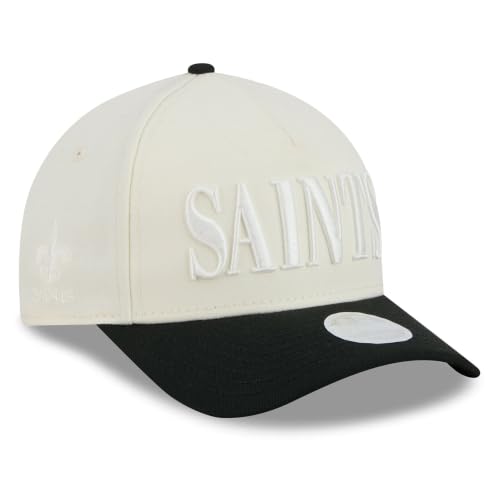 New Era Women's Cream/Black New Orleans Saints Tonal A-Frame 9FORTY Adjustable Hat