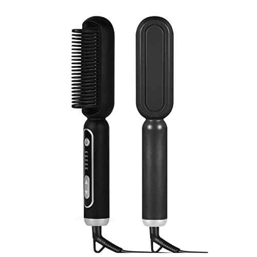 Plancha para el Cabello Profesional, Plancha Rizadora y Peine Alisador 2 en 1 (Color: D)