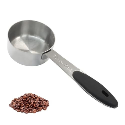 Cucharón medidor café 1/4 taza 60 ml acero inoxidable miniatura 1