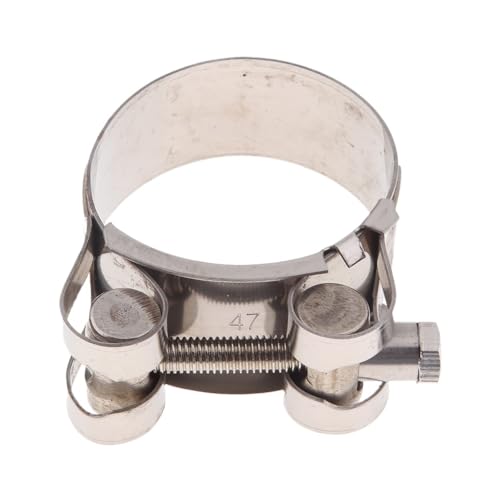 Abrazadera de escape de acero inoxidable de 44-47mm para tubo de moto