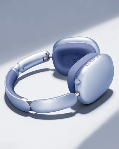 Image of Wentronic Y02 Active Noise Cancelling Headphones, Wireless Over-Ear Bluetooth 5.4 Headphones with Microphone, 60H Playtime, Hi-Res Audio, Big Bass, Foldable Lightweight for Travel Home Office, Blue