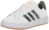 adidas Women's Grand Court 2.0 Tennis Shoe, White/Green Oxide/Pulse Lilac, 10.5