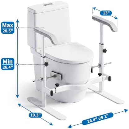 Ablecare Toilet Safety Rails for Seniors, Toilet Safety Frame & Rails
