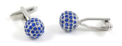 Par de mancuernas masculinas con bola hueca de cristal miniatura 1