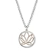 Produktbild Engelsrufer Damen-Halskette mit plattiertem Lotusblumen Motiv, Roségold verziert, aus 925er Sterlingsilber, Karabiner-Verschluss, Länge 44 cm, ERN-LILLOTUS-BICOR