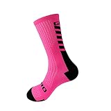 ACEACE Radfahren Socken Männer Frauen Knie Hohe Socken Fußball Socken Lauf Socken Sportmannschaft Wandern Baumwollsocken über den Kniesocken (Color : Pink 2, Size : One Size)