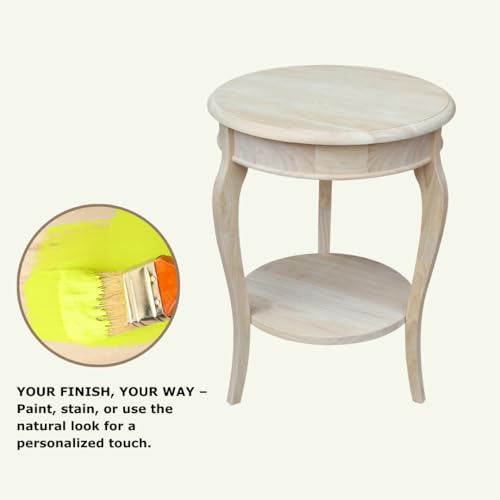 Solid Wood Cambria Round End Table, 18 Inch