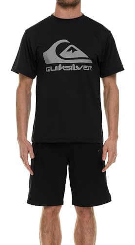 Quiksilver Rash Guard for Men UPF 50+ Big and Tall Swim Long & Short Sleeve Shirt Black
