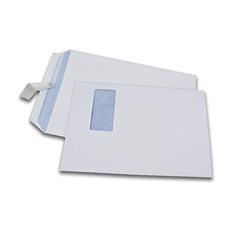 GPV - Boite de 250 Pochettes - Format C4 (229x324 mm), fenêtre de 110x50 mm, qualité papier blanc : 90 g/m2 - Certifié PEFC