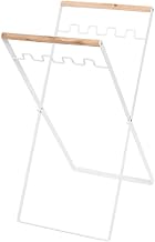 Folding Trash Bag Holder, Portable Leaf Bag Stand for Outdoor Camping BBQ Picnic, Heavy dutys Iron Wire Garbage Rack Frame with Stable Hook for Backyard Waste Organization, Black or White(White)