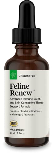 Ultimate Pet Nutrition® Nutra Thrive™ Cat 40 In 1 Nutritional Supplement For Cats + Feline Renew Omega-3 Advanced Immune, Joint And Skin Connective Tissue Support Supplement For Cats #TOP5