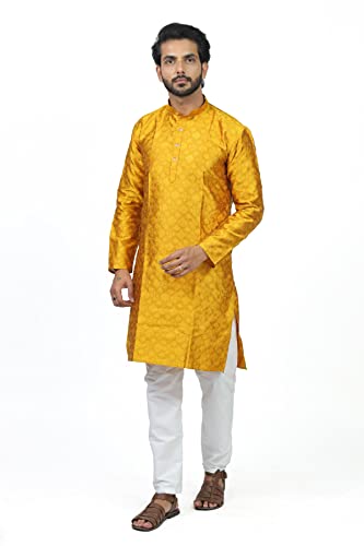 Image of HARPITA Men's Silk Blend Kurta Pyjama Set