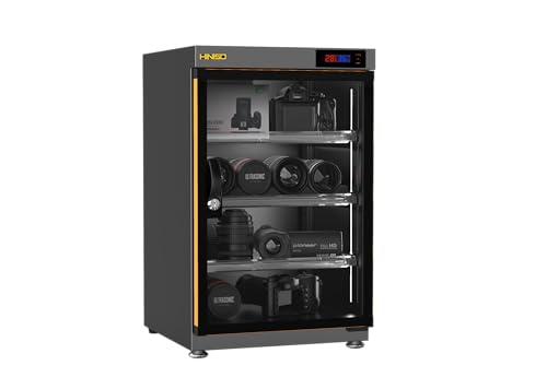 Image of HINISO 80L Camera Dry Cabinet with UV Light & Touch Panel, Electronic Humidity Control 25-60% RH, LED Display Moisture Proof Storage for DSLR, Mirrorless Cameras, Lenses & Electronics