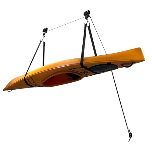 Dachbox-Halterung, Kajak-Dachhalterung, Kanu-Dachrollensystem, 16 m Seil mit Einer Tragkraft von 57 kg, Geeignet für die Aufbewahrung von Fahrrädern, Kajaks und Kanus.