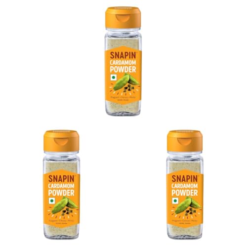 Image of SNAPIN Cardamom Powder (Elaichi) | 45g Glass Bottle | Sourced from Idukki, Kerala | Rich Aroma & Fresh Flavour | For Chai, Mithai, Baking & Desserts. (Pack of 3)