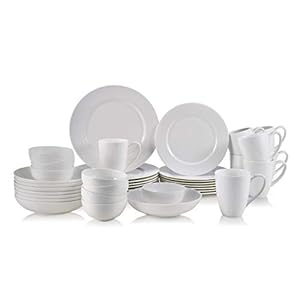 Mikasa Annabele Chip Resistant 40-Piece Dinnerware Set, Service For 8,White