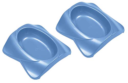 Van Ness 2 Pack of Heavyweight Cat Dishes, 9 Ounce Capacity Each, Assorted Colors