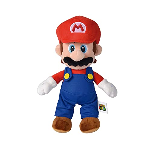 Simba 109231010 - Super Mario Plüschfigur, 30cm, kuschelweich, Nintendo, Charakter aus weltberühmten Computerspiel, ab den ersten Lebensmonaten geeignet