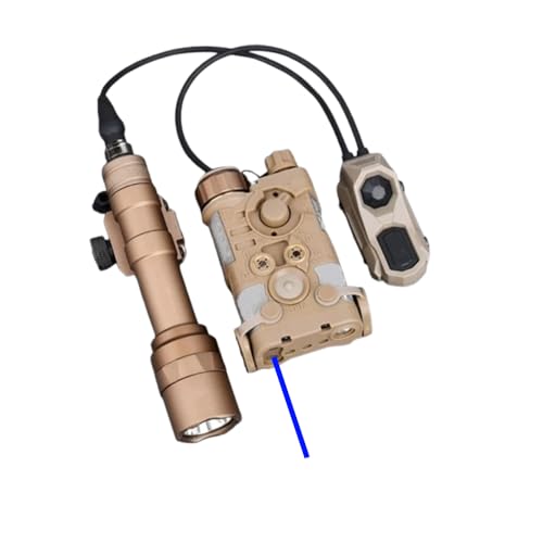 Plastic L3-NG Box Aiming Laser Sights(with IR Laser + Blue Laser+White Light), & M600C Strong LED Flashlight, & AX Modular Dual Wire Remote Pressure Switch(SF+2.5 Plug) Combo,DE