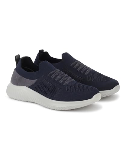 Image of Aqualite Colourblock Slip-on Casual Shoes| Walking Shoes for Men (Grey & Blue), UK 09