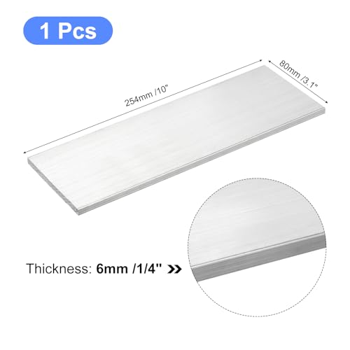 Image of uxcell Square Aluminum Flat Bar, 1 /4 inch Thick 3.1 inch Width 10 inch Length Square Aluminum Bar 6061 Aluminum Flat Plate, 6 x 80 x 254mm T6511 Solid New Mill Stock for Industrial Building