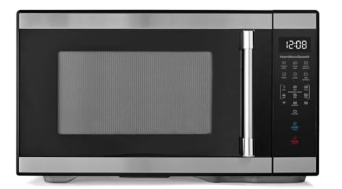 Hamilton 1.1 cu ft Countertop Microwave Oven, Black and Stainless Steel
