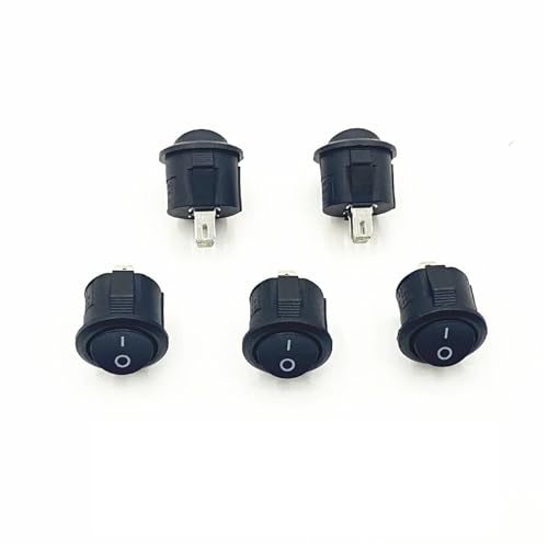 Interruptor basculante redondo KCD1-105 de 2 pines negro pack de 5 unidades para barcos