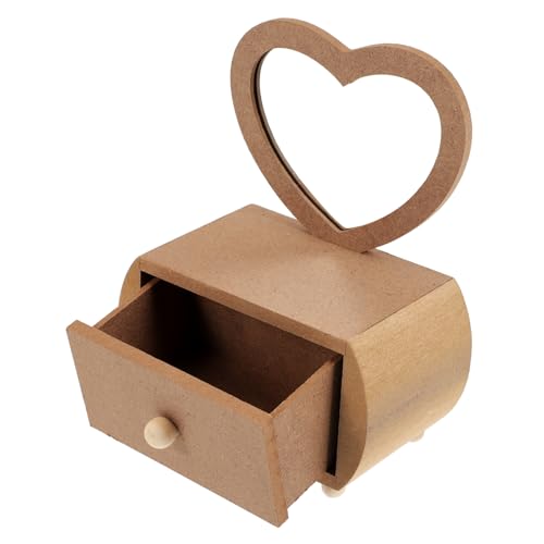 ULDIGI Makeup Vanity Desk Girls Dresser Love Dressing Table Wooden Vanity with Mirror Girls Table