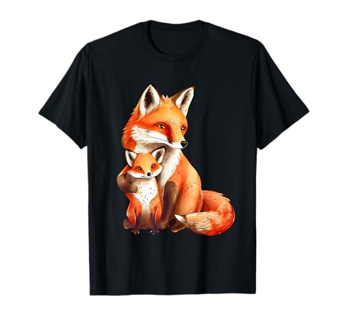 Zorro zorros mamá niño papá niño mujeres niños hombres Fox Camiseta