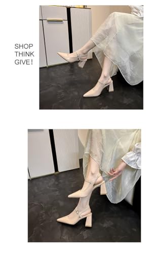 Women's Elegant Solid Color Mary Janes Pumps Fashionable Comfortable High Heel Shoes for Daily Wear, Casual Trendy Shoes for Party Plus Size4