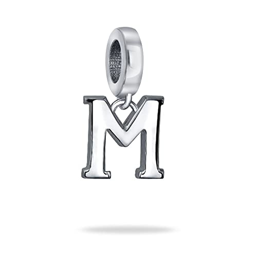 Charm de plata de ley 925 inicial antiALERGIAS para pulseras de adolescentes