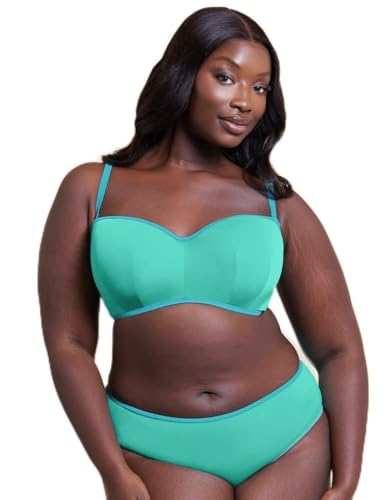 Curvy Kate Bandeau Bikini Top Minimalist Multiway Womens Ladies Swimwear Aqua Size D-J