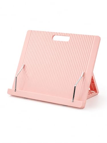 Wigmoa Cookbook Stand for Kitchen Counter, Lightweight Foldable Recipe Book Holder, Adjustable Reading Stand for Tablet, Magazine Holder,Book Stand Book Display Stand Hands Free Pink BO-K (Pink) - image 1
