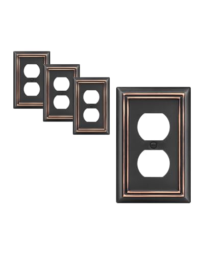 Placas de pared dúplex para salón rústico cubiertas metálicas DEWENWILS bronce 2