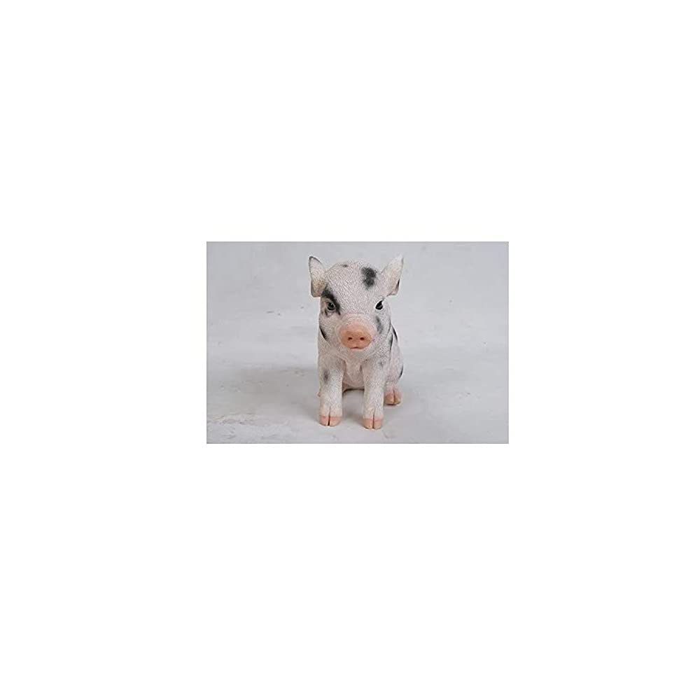 Hi-Line Gift Ltd Sitting Baby Pig with Black Spots, 6"