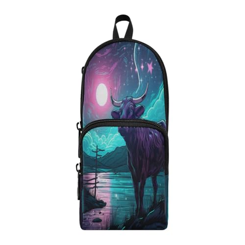 Mucca Chiaro Astuccio per Matite Divertenti Astucci per Penne Tipo Zainetto per Bambini e Ragazzi fantasia viola