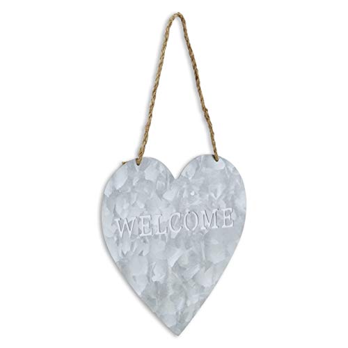 Cheung's Fp-3389 Metal Heart Shaped "Welcome" Hanging Galvanized Sign #TOP2