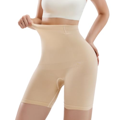 Yilanmy Shapewear Damen Bauchweg Unterhose Hohe Taille Miederhose Unterwäsche Bauchkontrolle Figurformende Body Shaper Miederpants (Nude, XL/2XL)