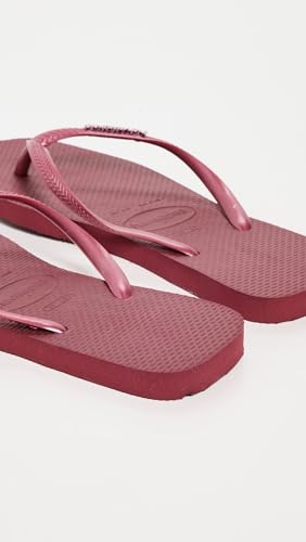 Image of Havaianas womens Slim Square Logo Metallic Flip-flop