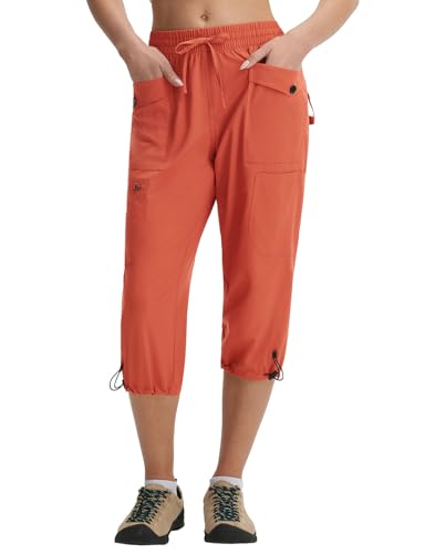 baleaf Damen Wanderhose Knielang UV Schutz Cargohose Outdoorhose Sommerhose
