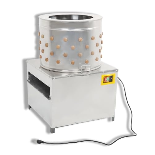 HOSTIC 20 Inches Stainless Steel Plucking Machine Poultry Plucker Feather Removal Machine Suitable for Chicken Turkey Quail Poultry Ducks
