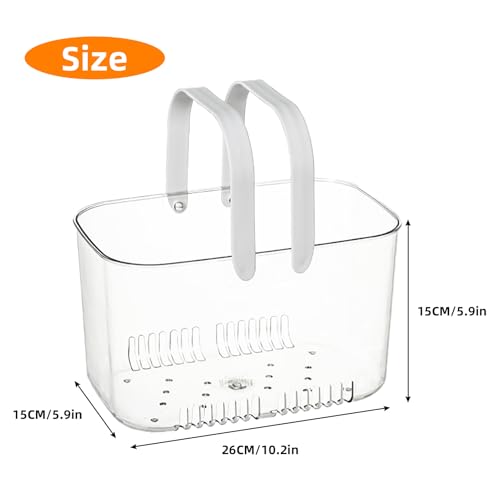 Natudeco Dusch-Caddy-Korb, Kunststoff-Dusch-Caddy-Tragetasche, großes Fassungsvermögen, Dusch-Aufbewahrungskorb, transparenter Toilettenartikel-Organizer für Toilette oder