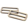 Loosco Flat Metal Adjuster Belt Sliders, 10 PCS Buckle Triglide for Strap Keeper Leathercraft Bag Belt Adjuster Brushed Brass,2"