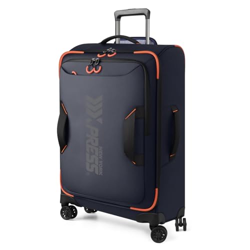 New York XPress 30 Large Softside Suitcase,Luggage w-Spinner Wheels,Waterproof,Lightweight Travel Suitcase for Men-Women(Blue,30in)