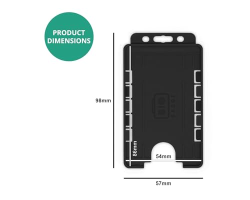 Customcard ltd Vertical Portrait Double Two Sided Identity ID Card Pass Badge Holder Black